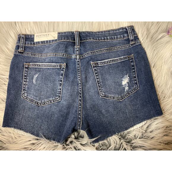 NWT Just USA large womens distressed jean cutoff shorts - Picture 2 of 5